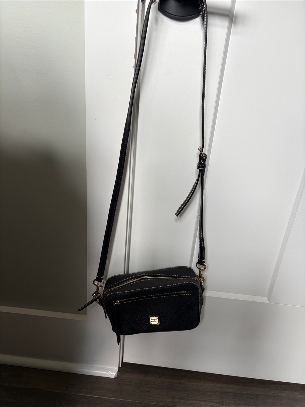 Dooney & Bourke Black Crossbody Bag with Gold Hardware